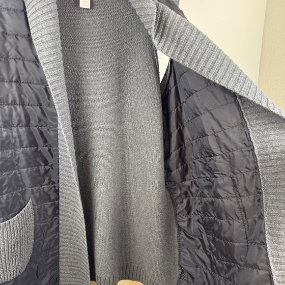 THROUGH THE COUNTRY DOOR Black Gray Long Sweater Jacket Vest with Hood / Plus 2X - Picture 8 of 11